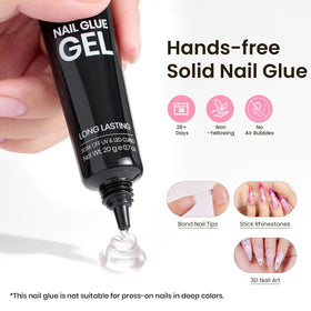 beetles gel polish solid gel glue tube beside tips for secure adhesion