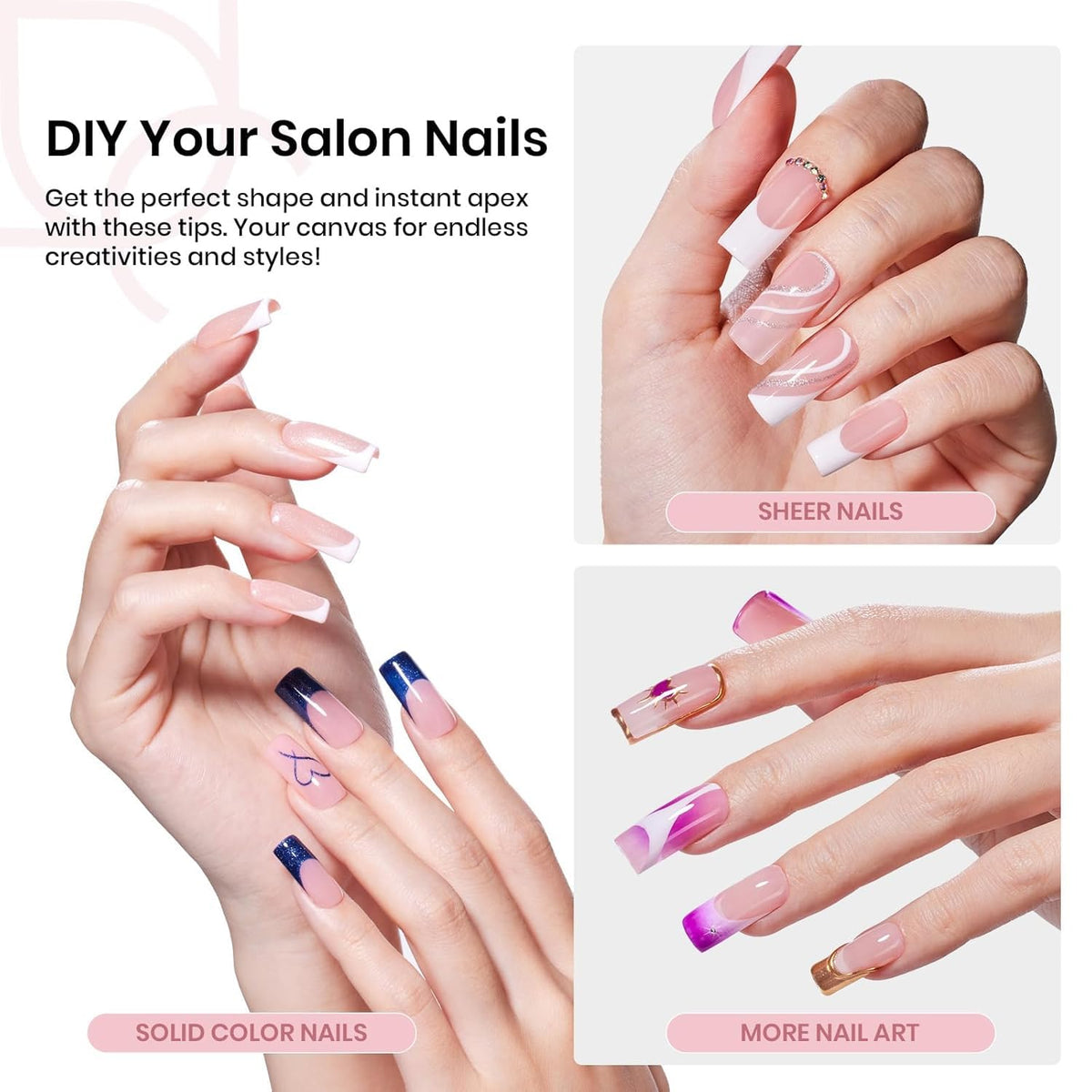 beetles Gel Polish tip size range display with 16 sizes for precise fitting