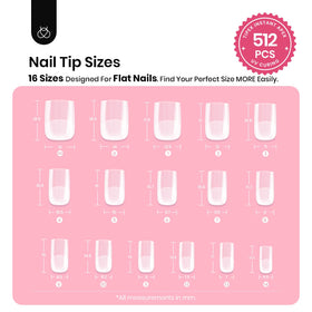 beetles gel polish tray laid out with 16 sizes, displays large quantity and sizing options benefit