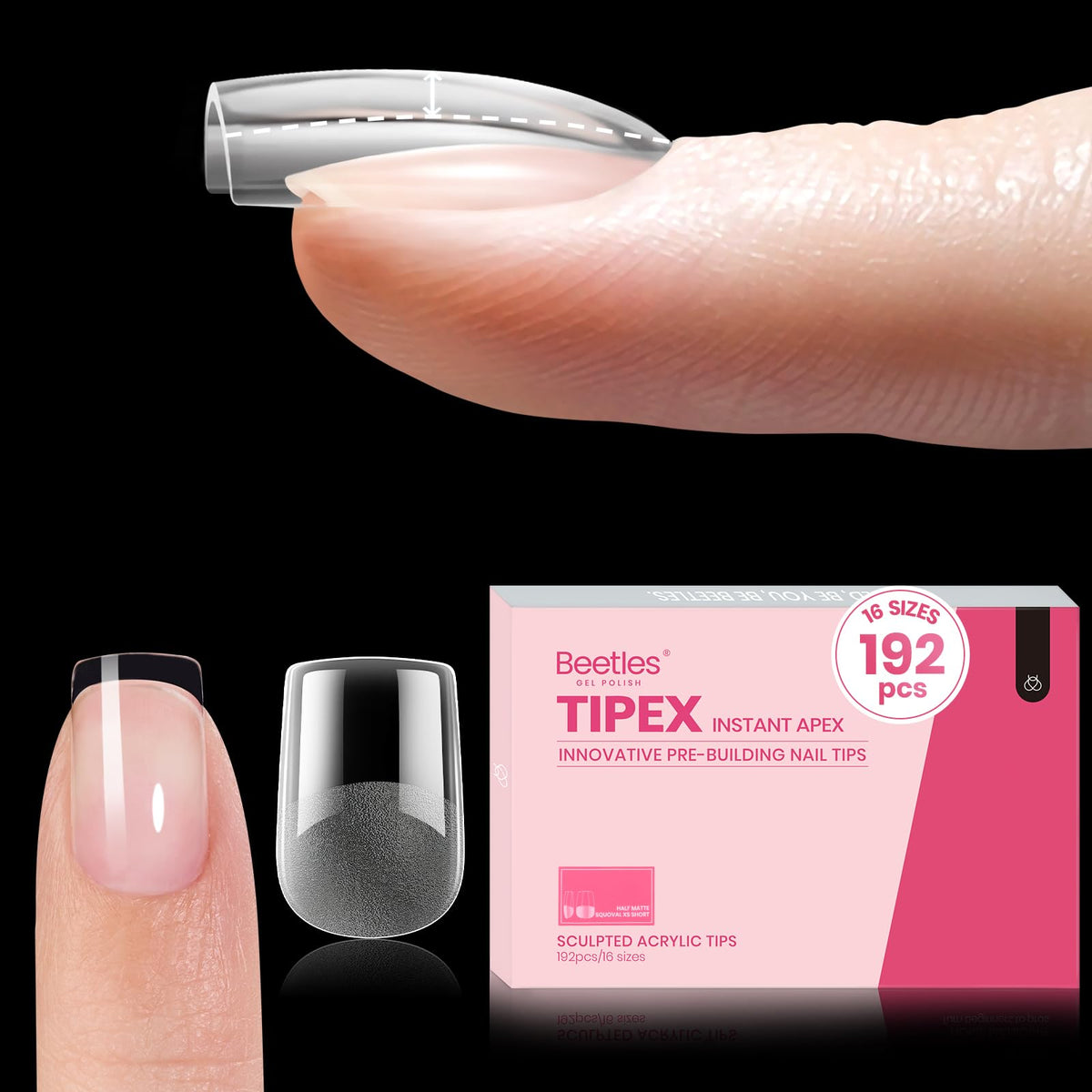 Beetles Tipex XS square front packaging showing 192 tips and brand