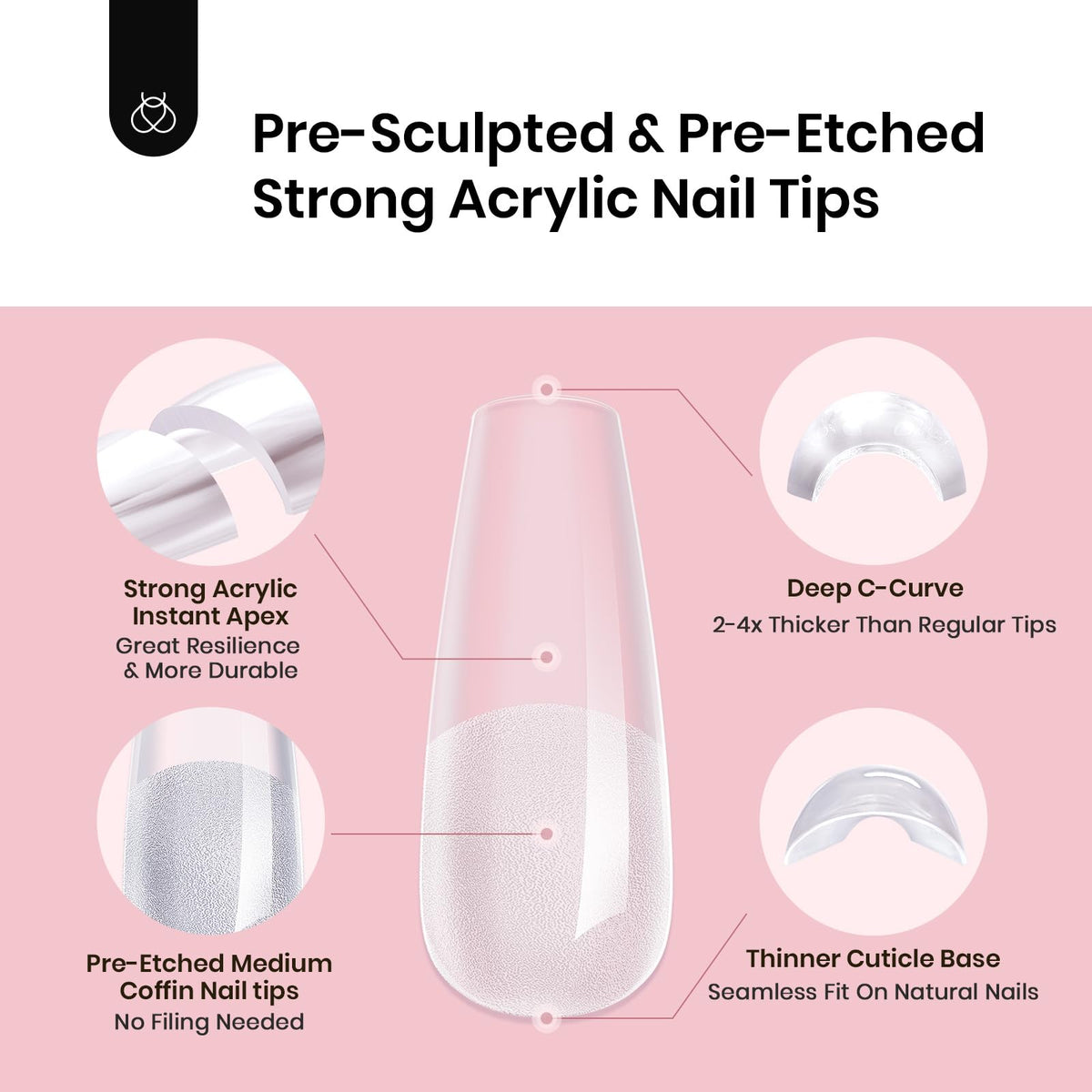 beetles Gel Polish applied medium coffin set showing salon finish