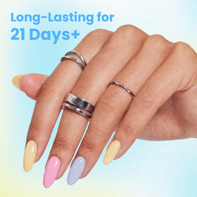 beetles tools and accessories laid out for convenient at-home manicure setup