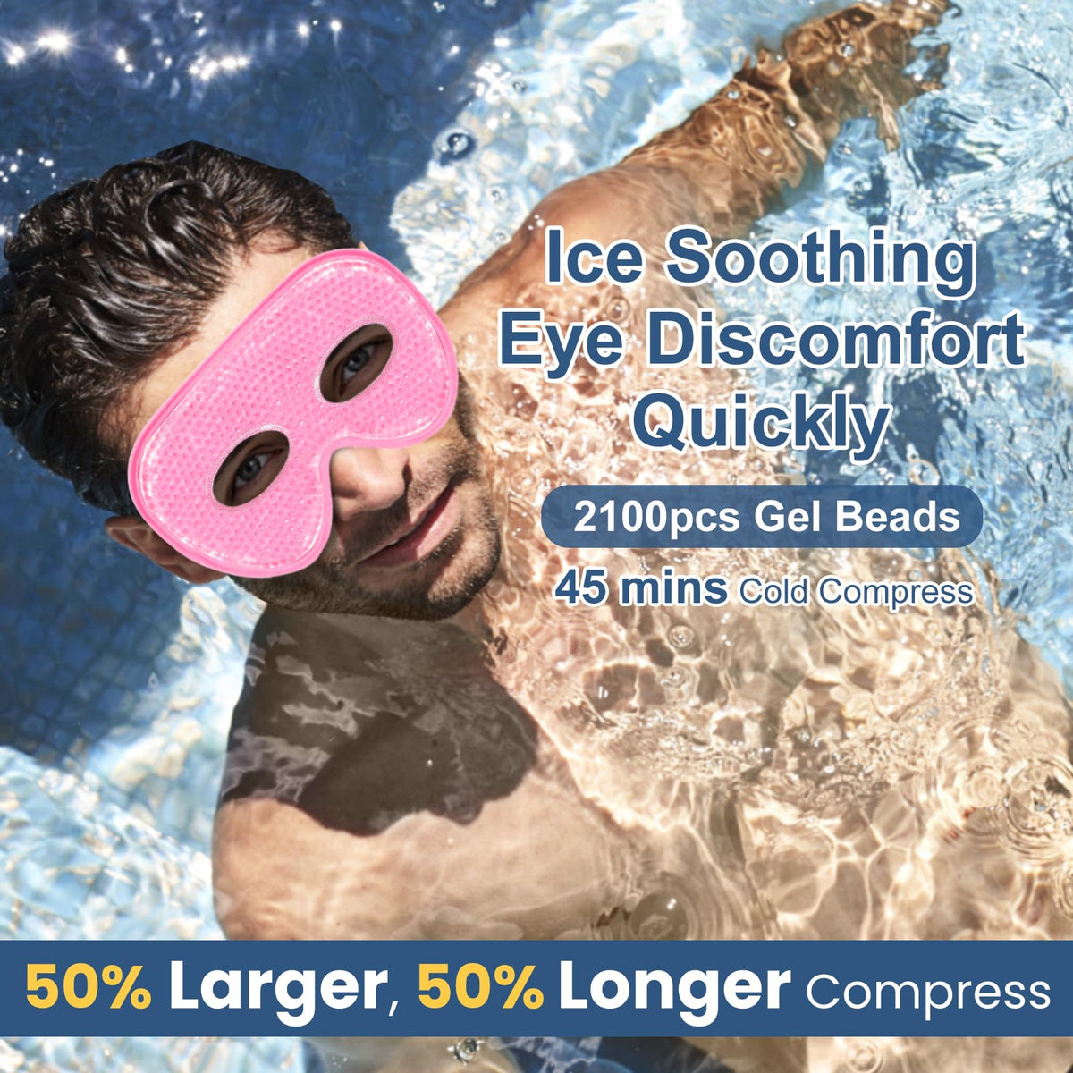 BeeVines jumbo mask next to ruler showing size for full-eye coverage benefit