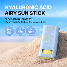 BeginS by JUNGSAEMMOOL open stick showing airy balm texture and easy glide benefit