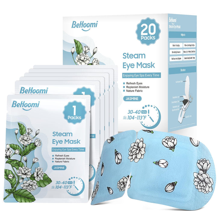 BeHoomi front packaging jasmine showing 20-pack and benefits