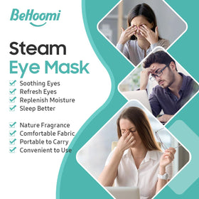 BeHoomi mask on model relaxing to show soothing warmth and rest
