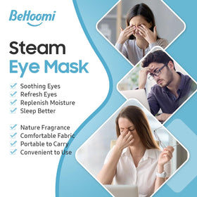 BeHoomi mask worn by user relaxing to reduce eye strain