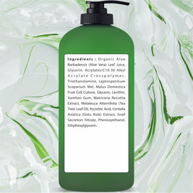 Being Naturals gel pouring into hand to show cooling, hydrating application benefit