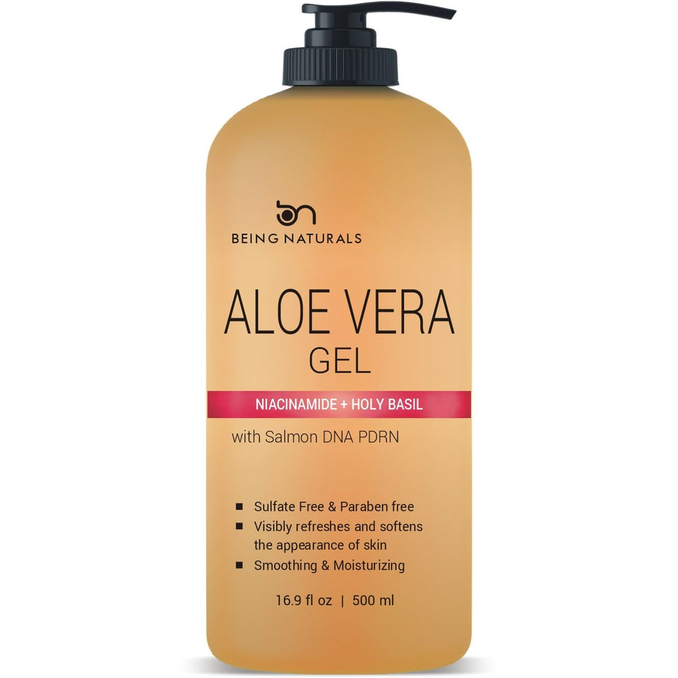 Being Naturals front packaging showing pump and label, clear product benefits