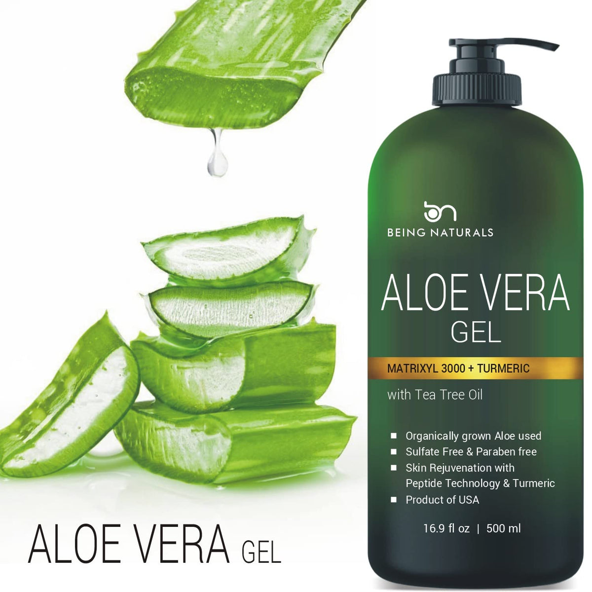 Being Naturals dispensing gel from pump for easy application