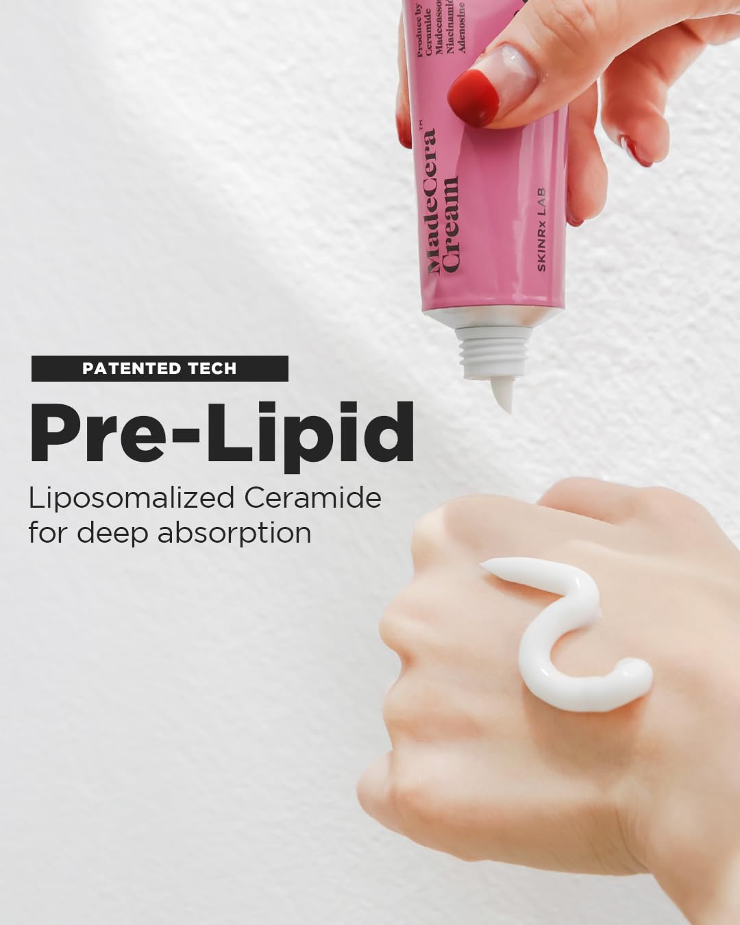 BEISIKS cream on fingertips ready for application and quick absorption
