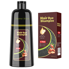BELEZALIB front bottle showing chestnut brown shampoo color and easy application benefit