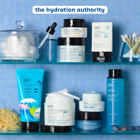 belif lifestyle scene in bathroom showing convenience and daily routine benefit