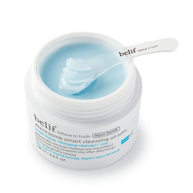 belif jar front view showing product and clean design for easy recognition