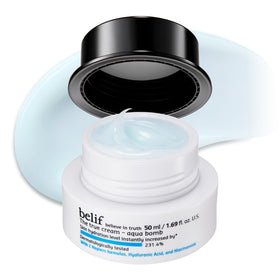 belif Aqua Bomb front jar showing sleek packaging and hydration benefit