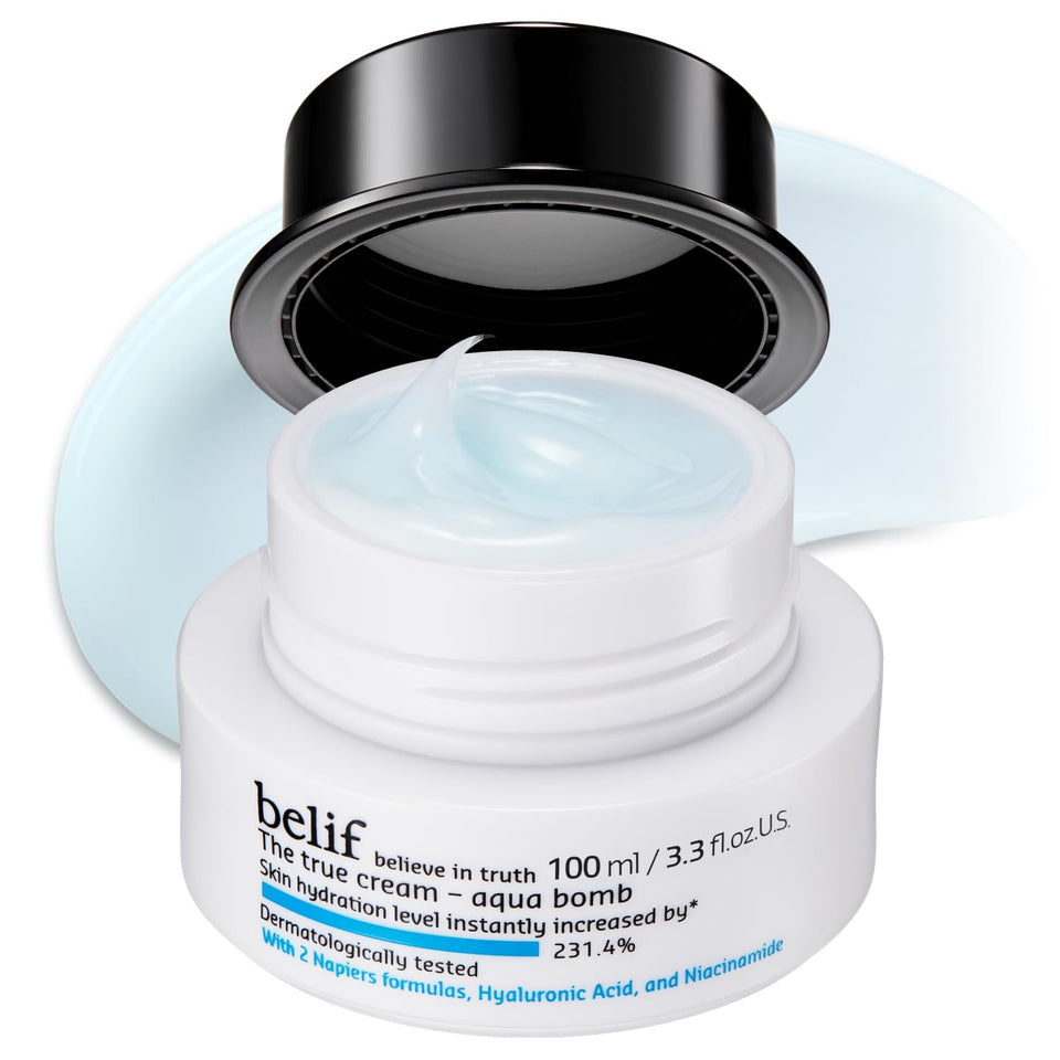 belif jar front view showing product and hydration boost