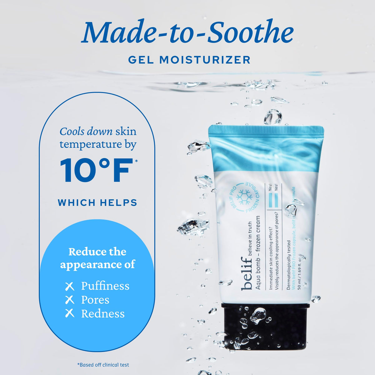 belif gel applied on hand demonstrating smooth, non-greasy finish