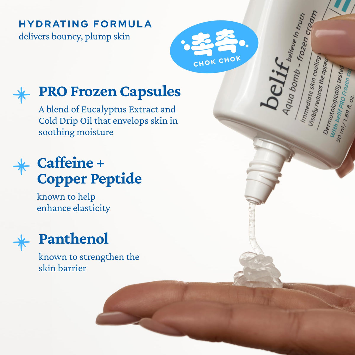belif used as makeup base showing even application and hydration