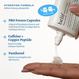 belif used as makeup base showing even application and hydration