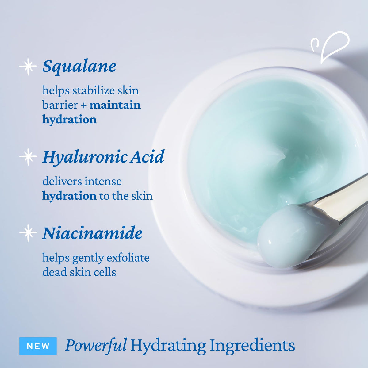 belif ingredient display with hyaluronic acid for deeper hydration
