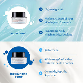 belif Aqua Bomb label closeup highlighting ingredients and product clarity