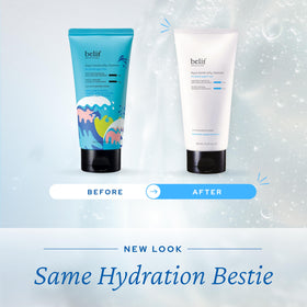 belif cleanser in bathroom lifestyle setting preparing skin for skincare