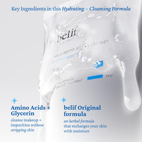 belif foam lather on hand demonstrating gentle cleansing and soft finish