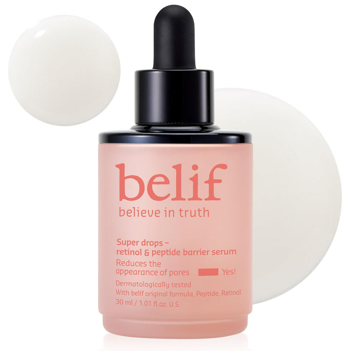 belif front packaging shows bottle and box, conveys professional skincare benefits