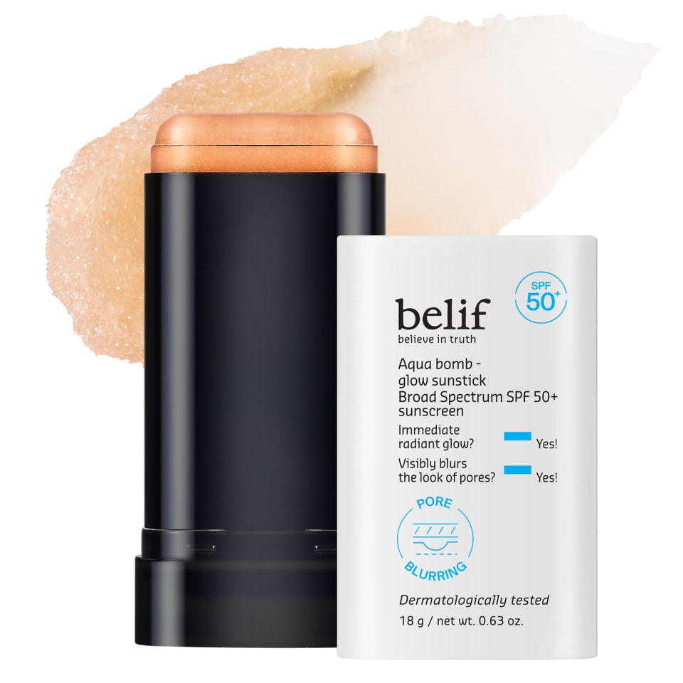 belif front packaging showing sunstick and benefits