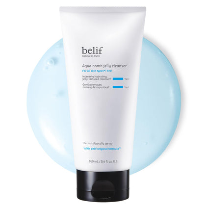 belif front packaging showing bottle and label, clean presentation and benefits