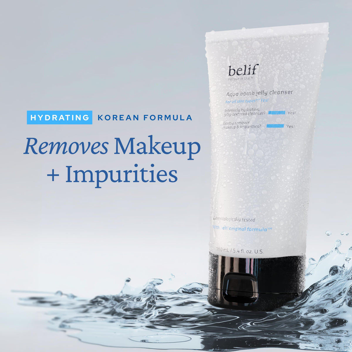 belif jelly texture close-up showing hydrating gel that spreads easily