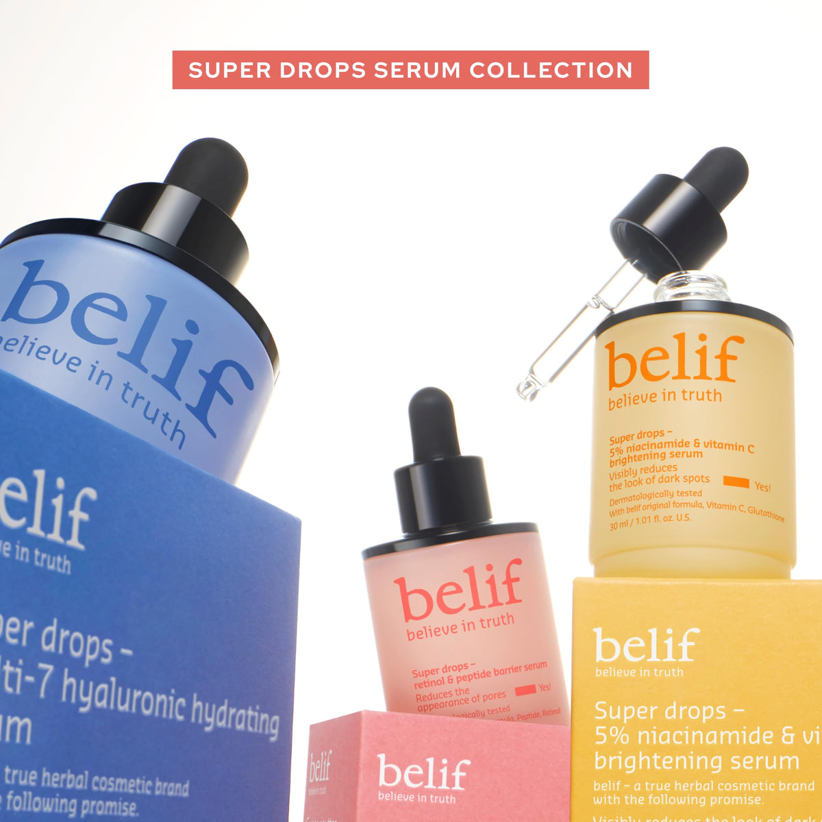 belif in bathroom routine being applied, practical nightly skin-improving benefit