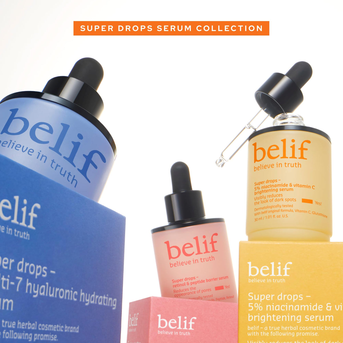 belif lifestyle bathroom shelf showing daily routine ease and brighter skin