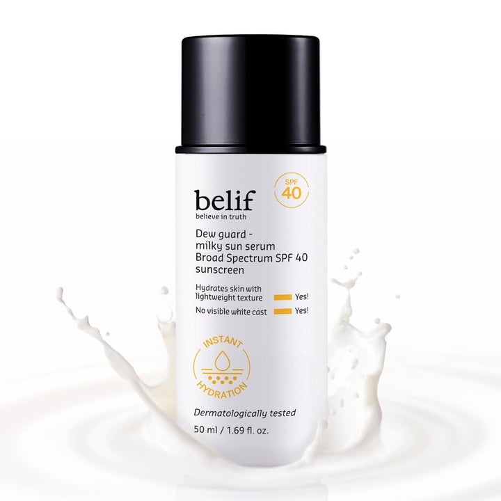 belif front bottle showing label and SPF 40 for easy identification and trust