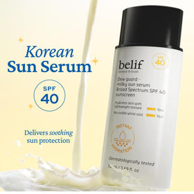 belif texture close-up showing milky serum glide and fast absorption benefit
