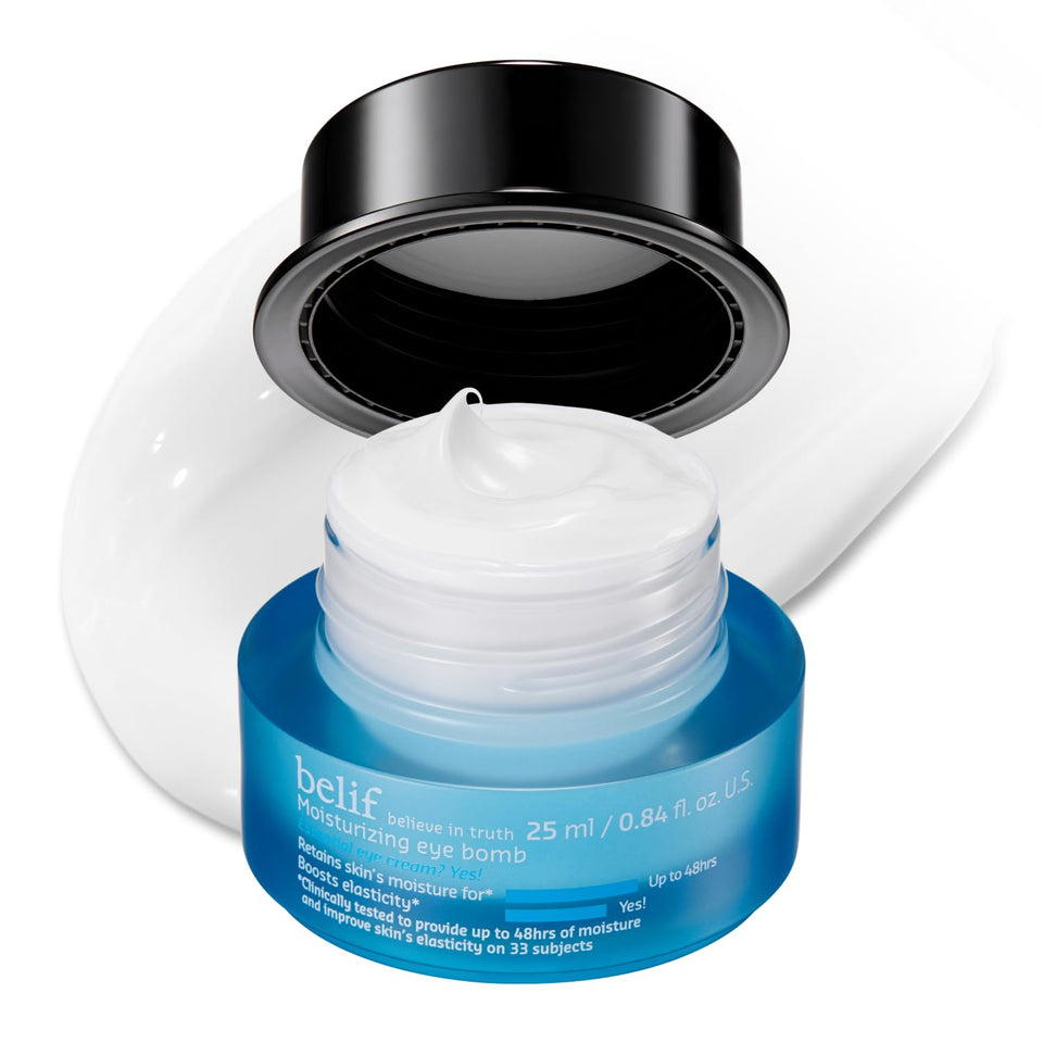 belif jar front view showing packaging and brand clarity for reassurance