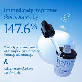 belif close-up label listing multi-7 hyaluronic acids and panthenol benefits