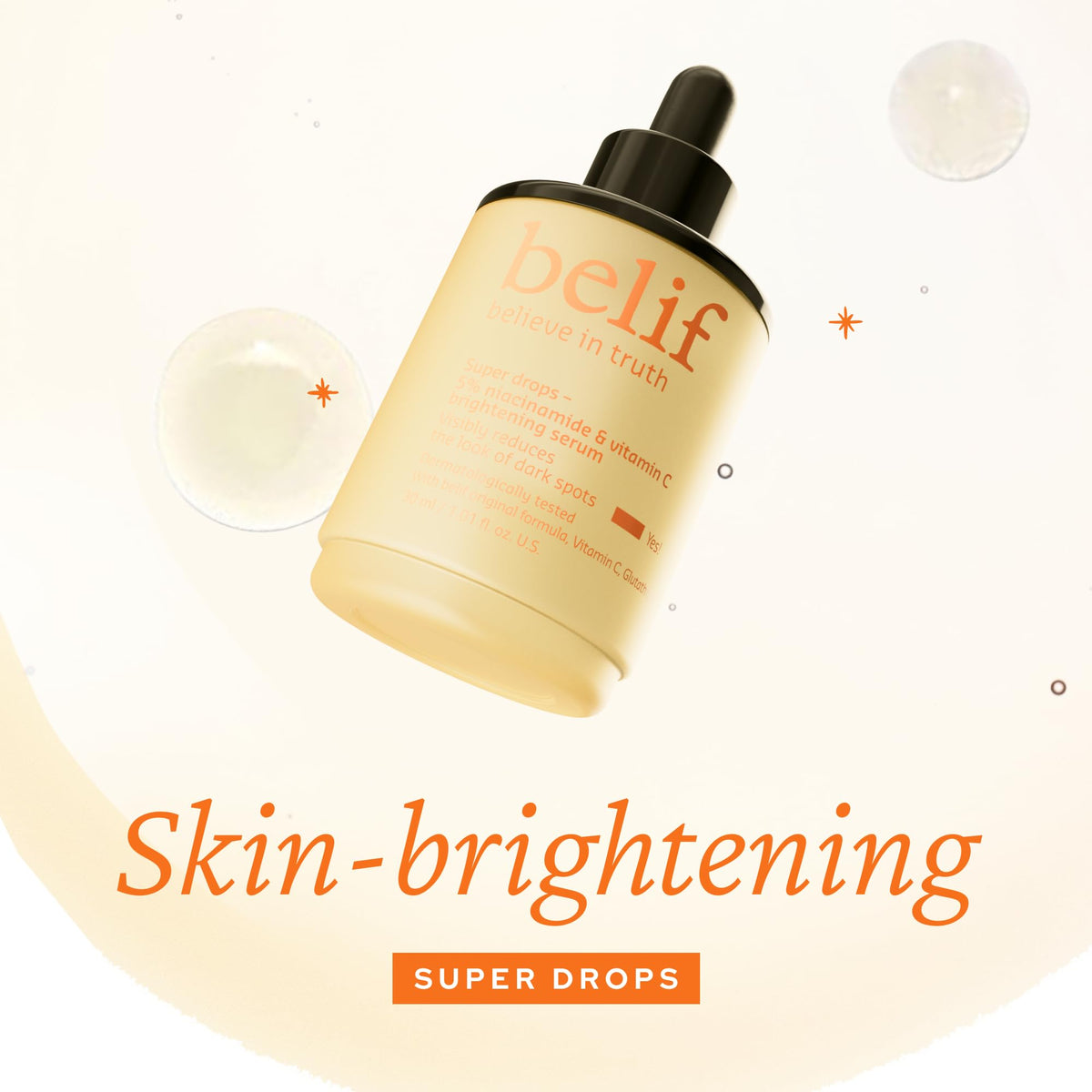 belif texture closeup serum drops highlighting lightweight absorbent feel