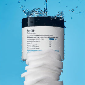 belif pads staged in a bathroom routine demonstrating quick hydrate and prep