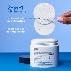 belif ingredient label featuring panthenol and cica for calming benefits