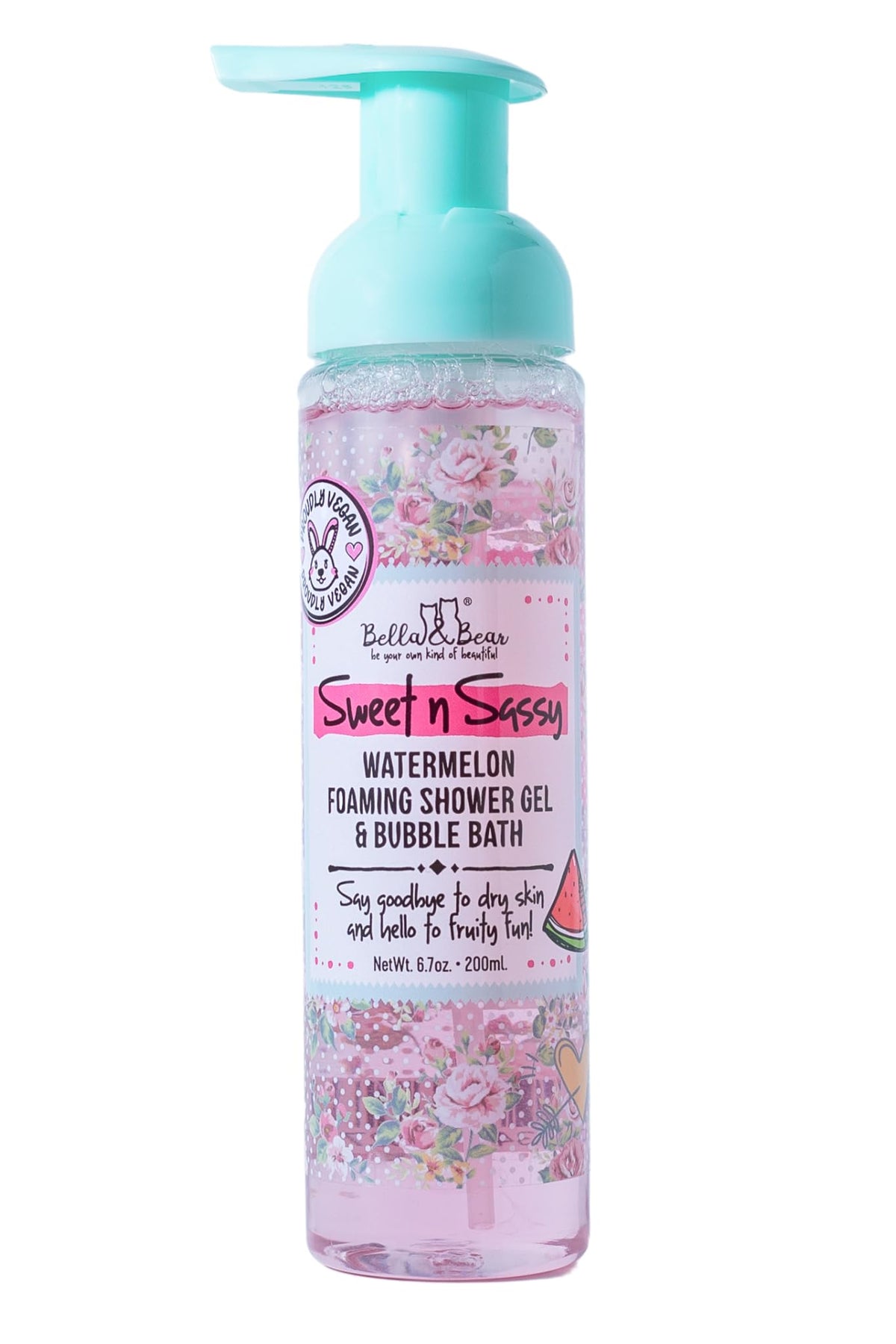 Bella and Bear front packaging showing watermelon bottle and playful label benefits