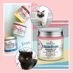Bella and Bear jar on shower shelf showing everyday convenience and visibility