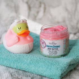 Bella and Bear jar next to a 6.7 oz scale for size comparison and travel-friendly benefit