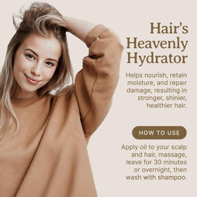 Bella Terra Oils applying small amount to hair ends for smoother shine