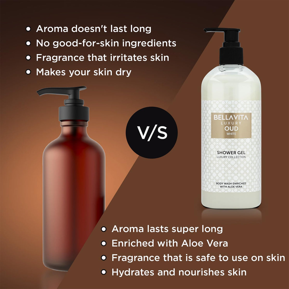 Bella Vita Luxury with aloe vera leaf highlighting key soothing ingredient for hydrated skin