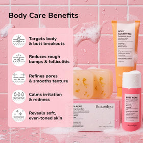 BellamiLuxx pump lotion being applied to skin to soften bumps