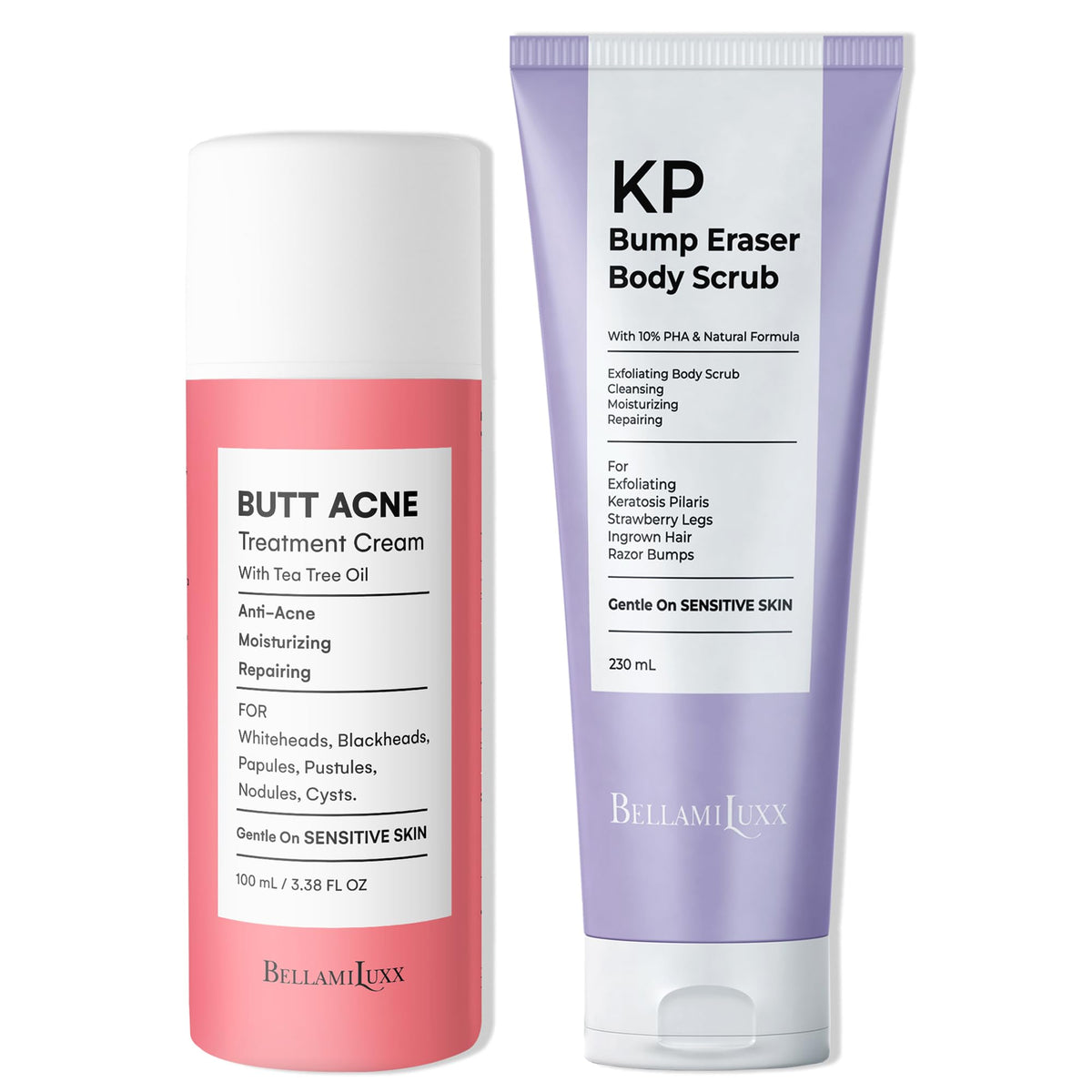 BellamiLuxx kit front packaging showing both products for visible smoothing