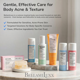 BellamiLuxx set packed in gym bag illustrating post-workout acne prevention