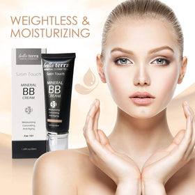 Bellaterra Cosmetics BB Cream blended with fingers for quick, natural coverage