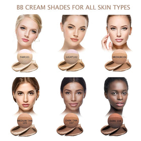 Bellaterra Cosmetics swatch on spoon showing color payoff and buildable coverage benefit